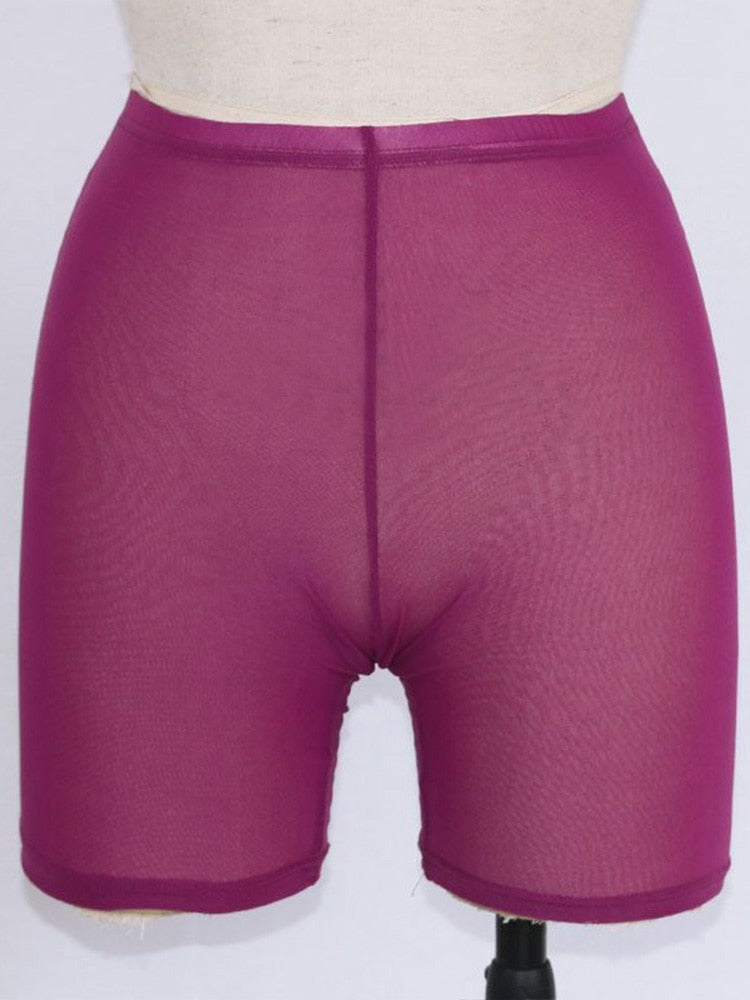 Women Casual High Waist Shorts purple