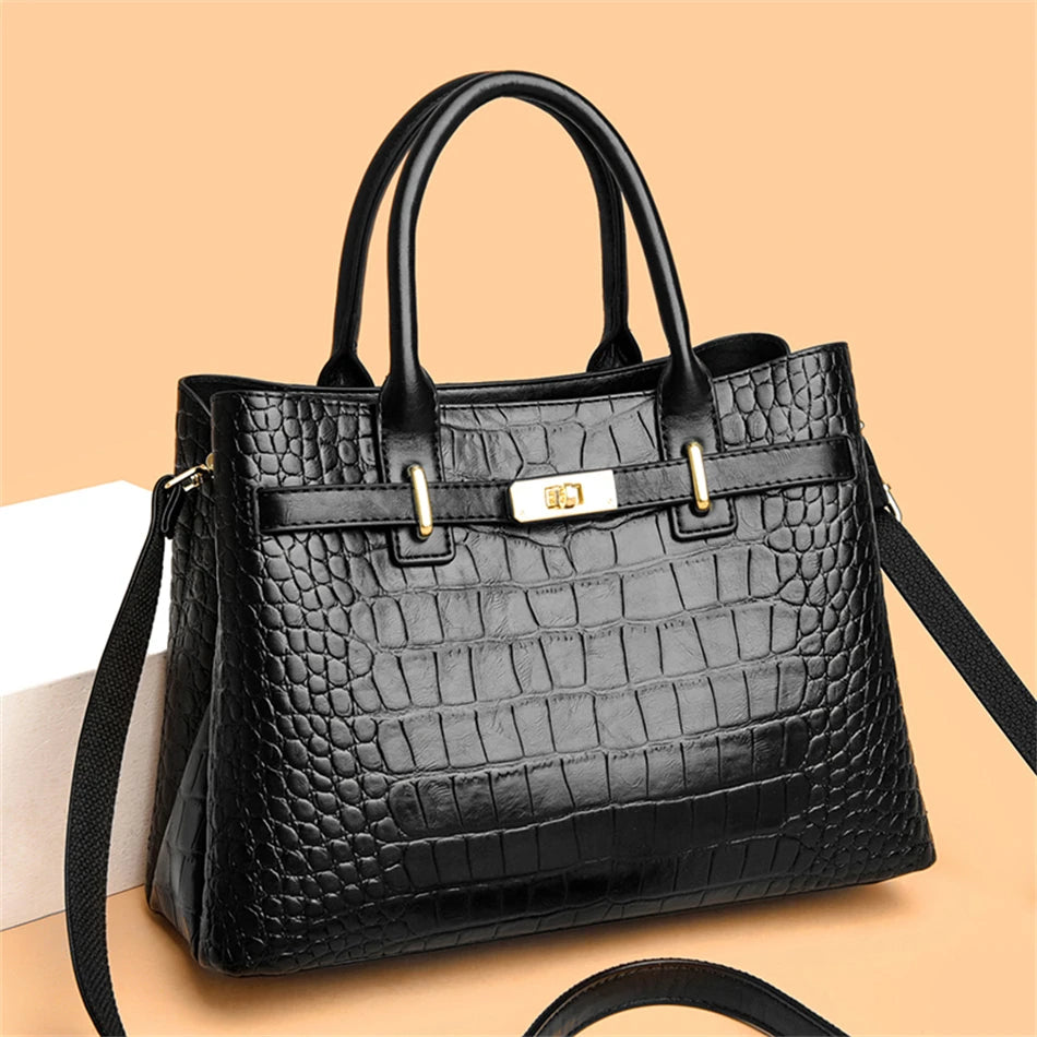 Classic PU Leather animal pattern handbag