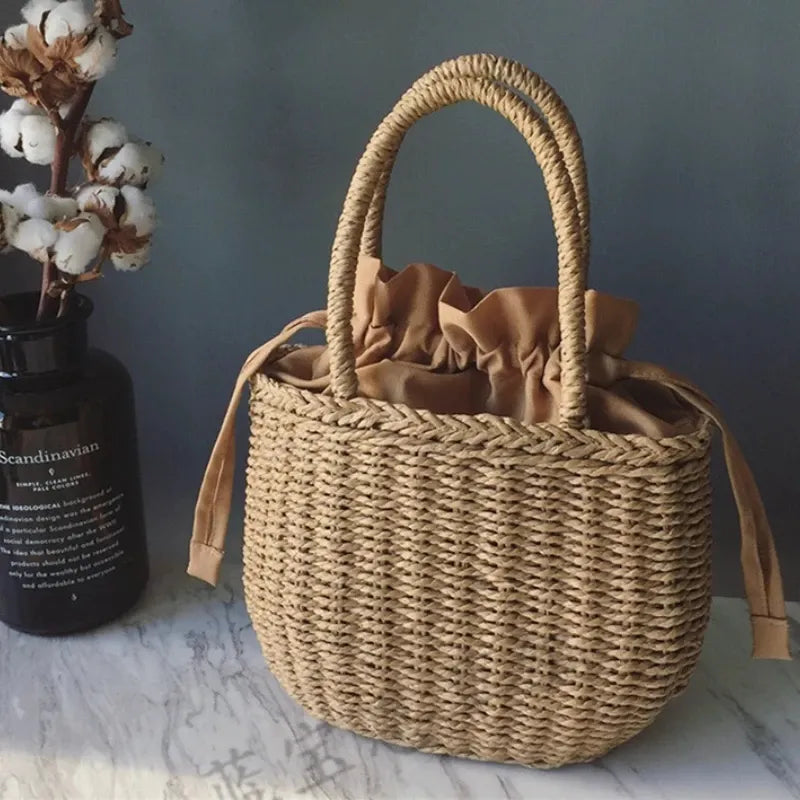 Women Summer Hand-Woven Rattan Bag