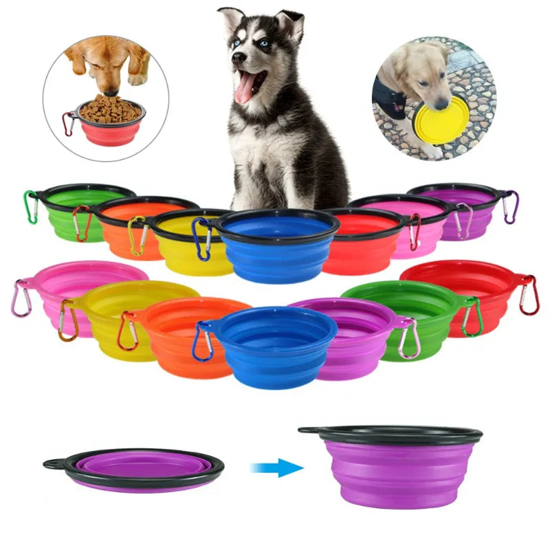 350ML/1000ML Foldable Silicone Pet Bowl