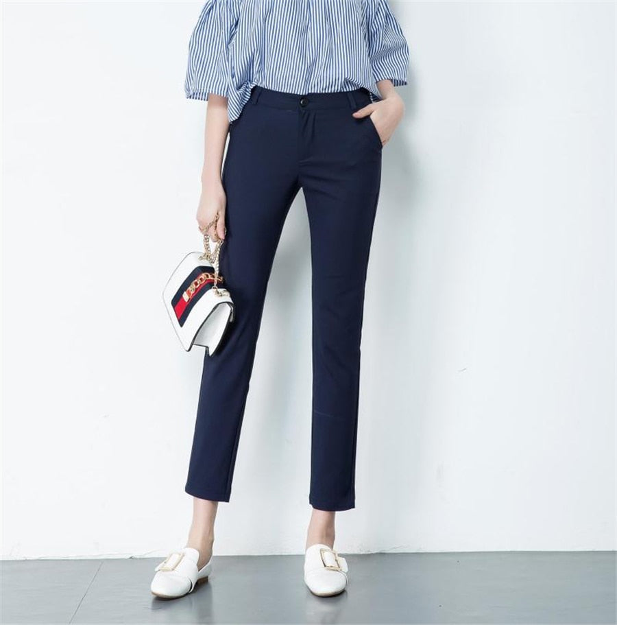 Womens Formal Office Pencil Pants navy