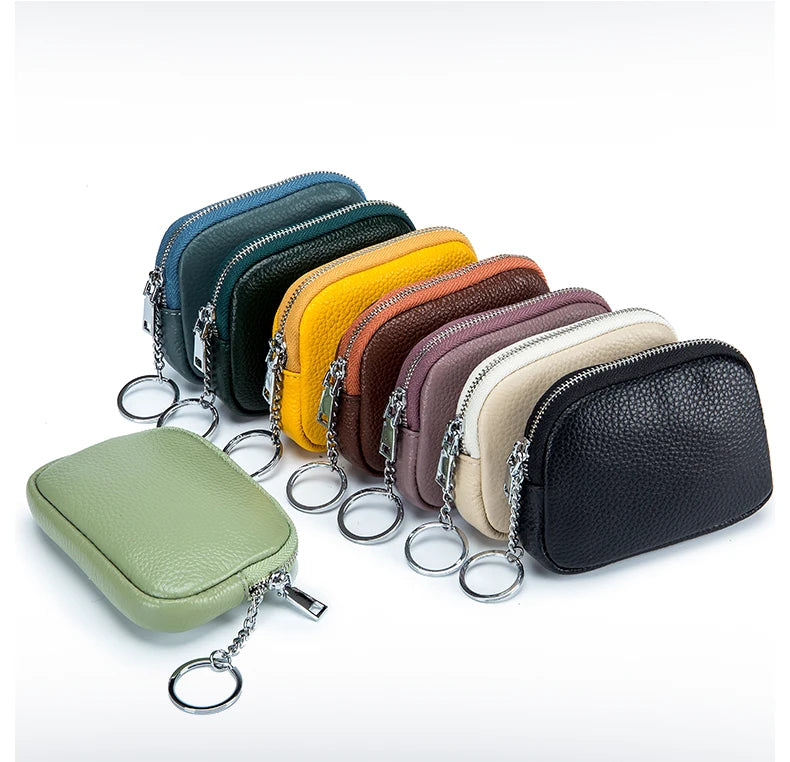 Genuine Leather Zipper Coin Purse