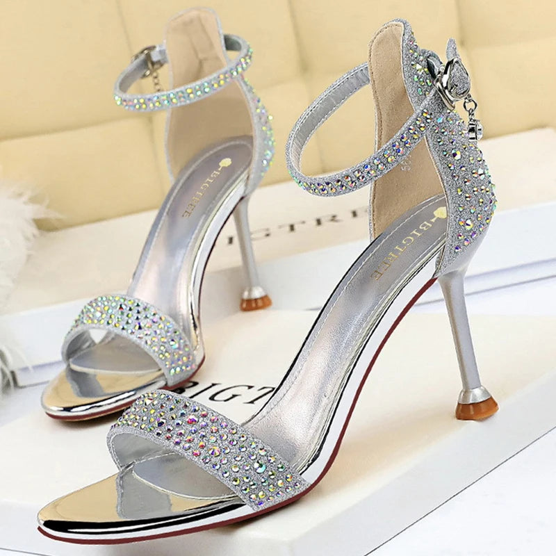 Rhinestone Women's High Heels sliver