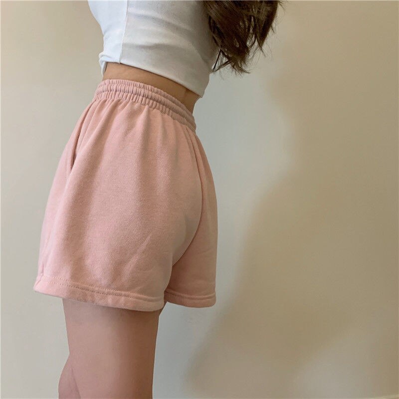 Women Solid Cozy Simple Casual Loose Shorts