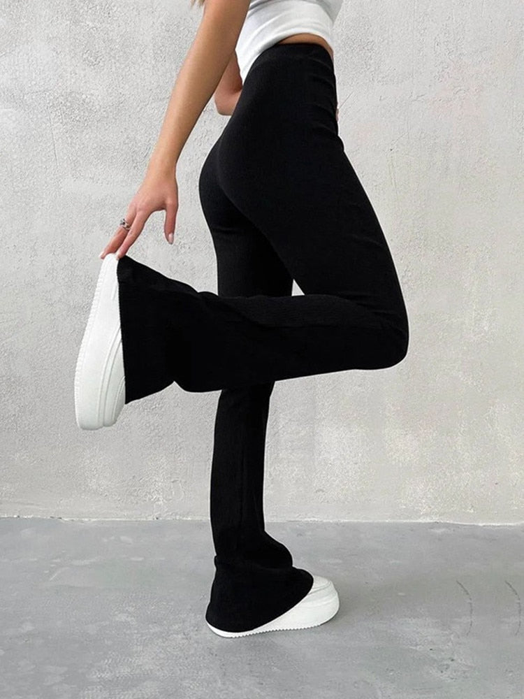 New Solid Slim Fit Streetwear Women Pants