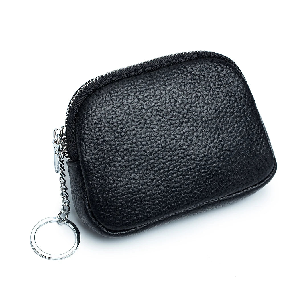 Genuine Leather Zipper Coin Purse