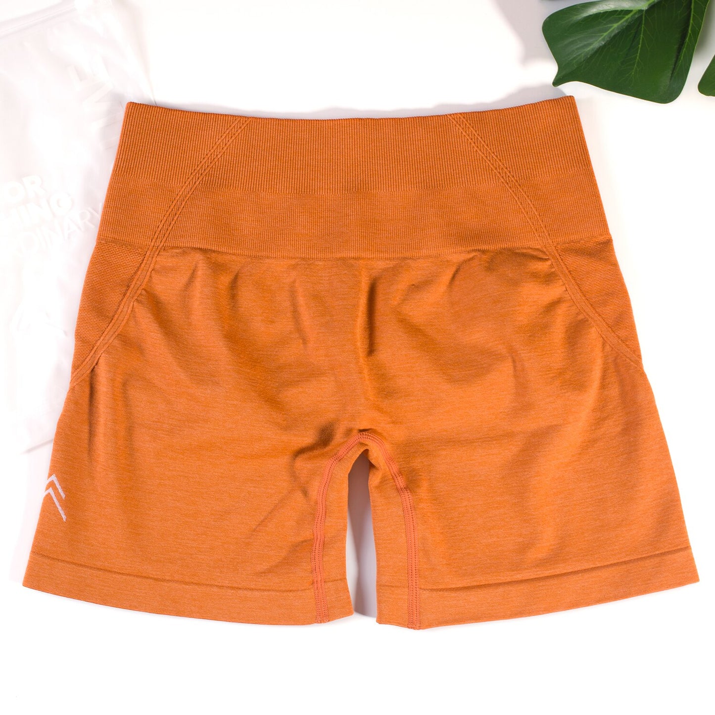 Womens Workout Scrunch Bum Leggins Knitted Burnt Orange S Waist 60CM