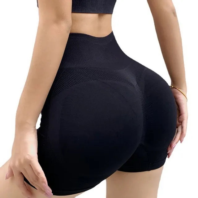 Women High Waist Exercise Sports Trousers Black shorts