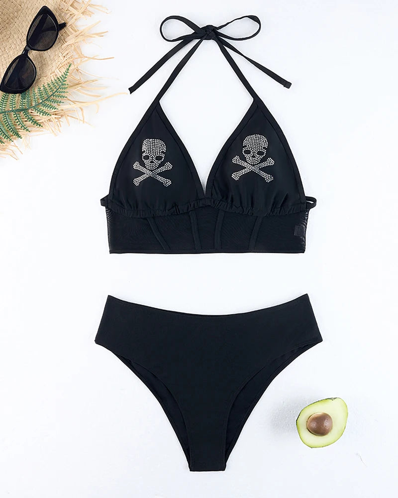 Women Mesh Black Swimwear