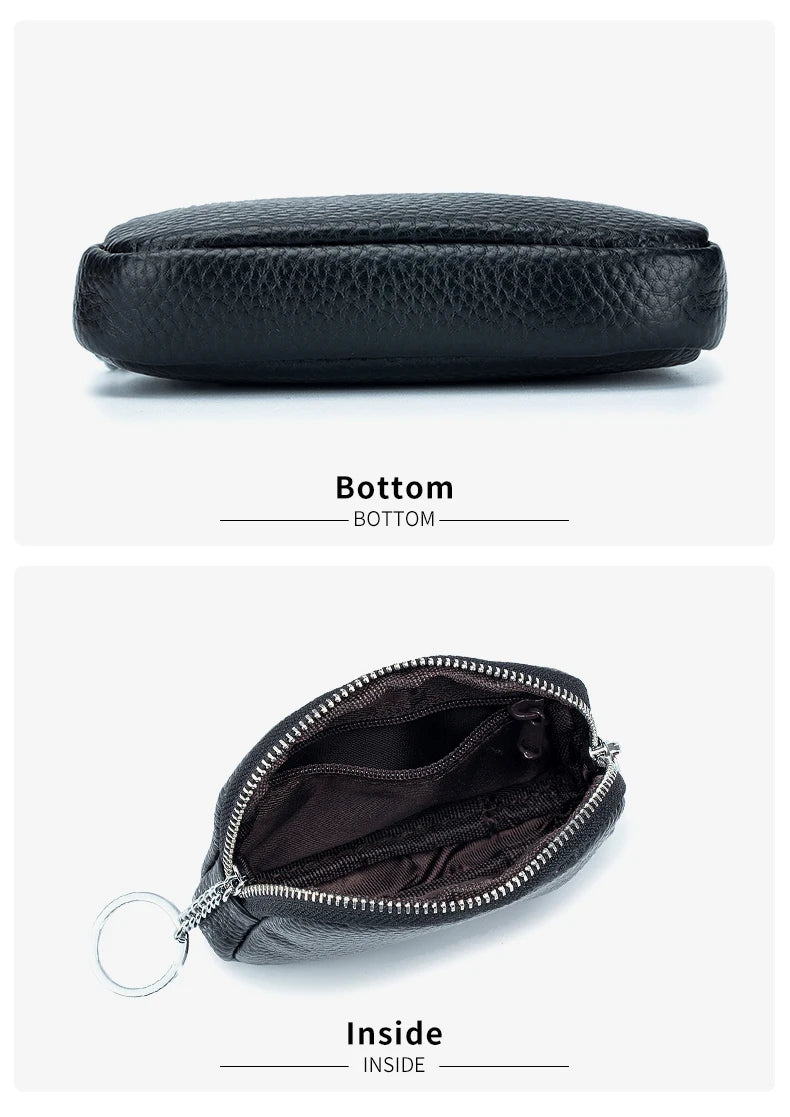 Genuine Leather Zipper Coin Purse