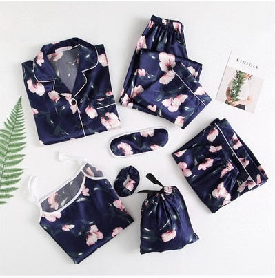 Women's 7 Pieces Pink Pajamas Sets 11