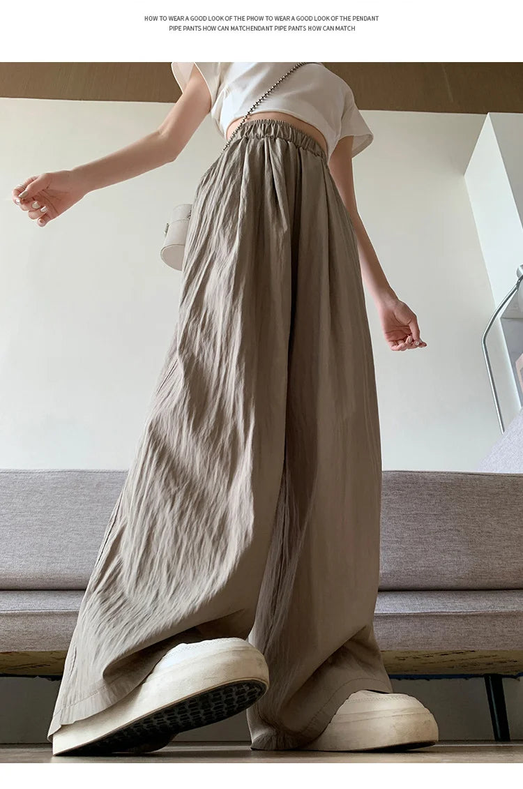 Elasticated waistband Wide Leg Trousers for Women