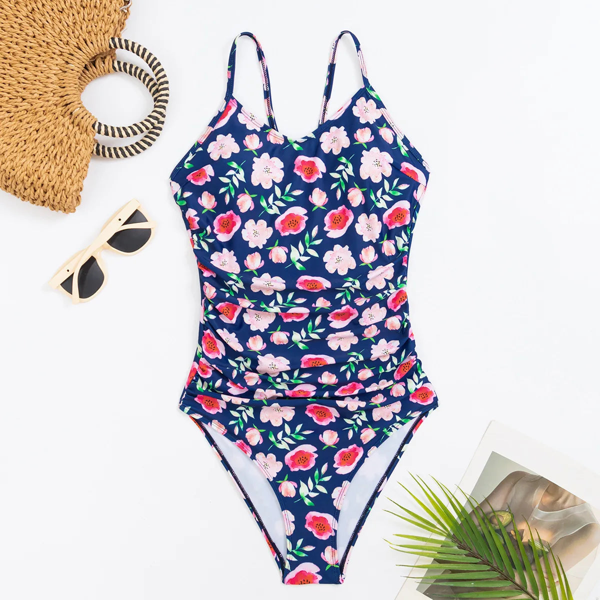 New Floral Print One Piece Swimsuit