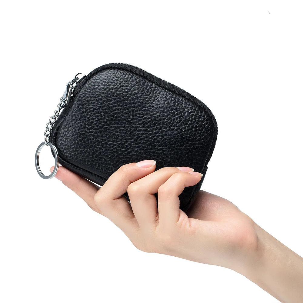 Genuine Leather Zipper Coin Purse