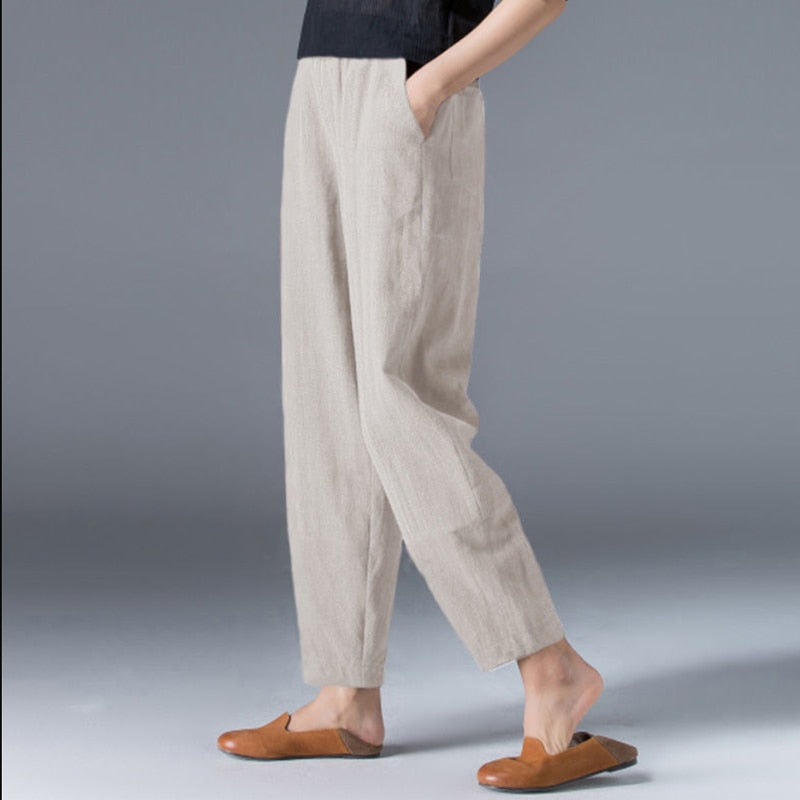 New Anti-cotton Elastic Waist Wide Leg Trousers maben