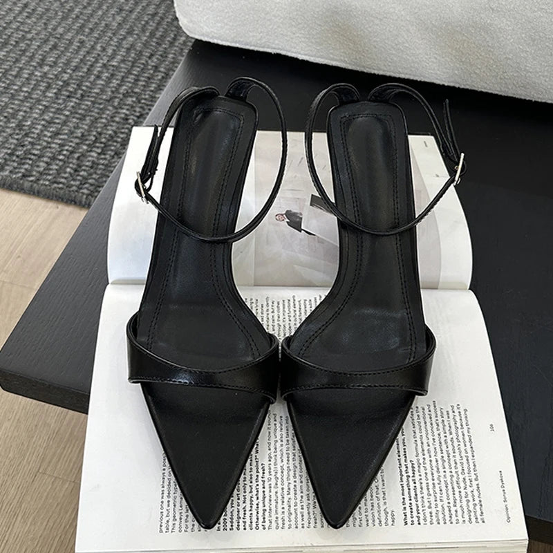 New Fashion Black White Sandals Black