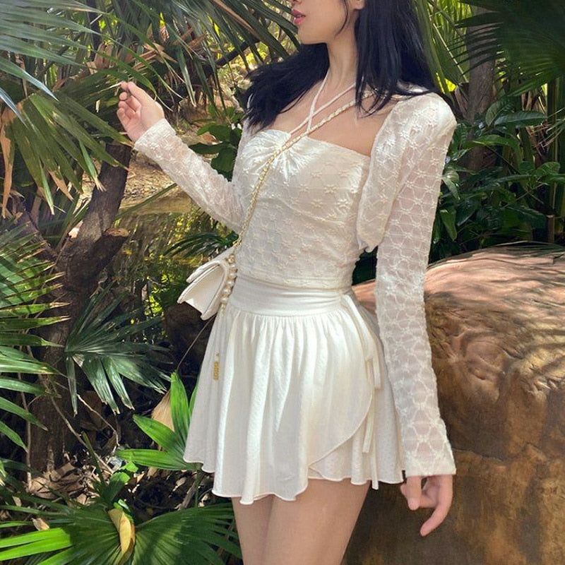New Sexy Cute White Mini Skirt