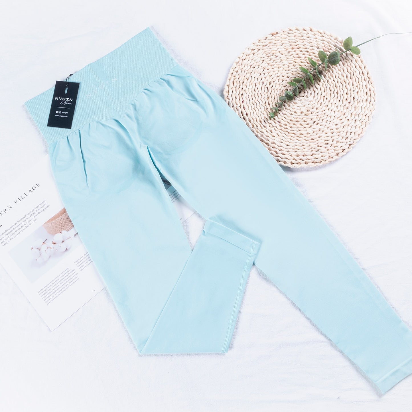 New Women Workout Yoga Pants Pastel Blue