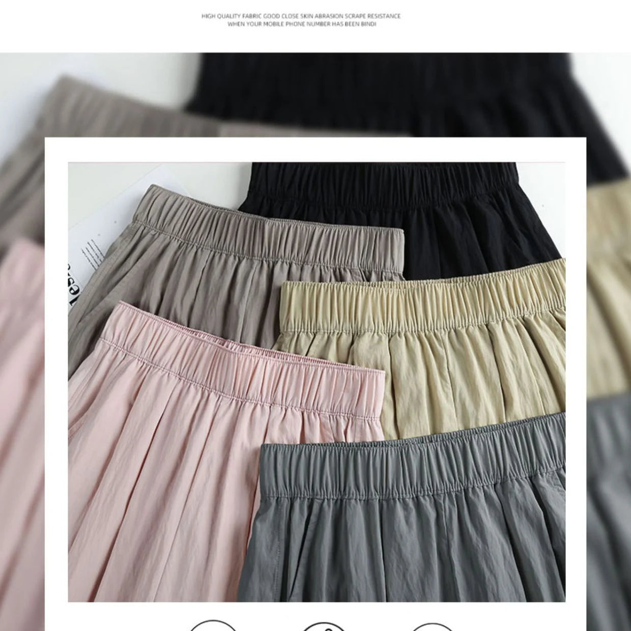 Elasticated waistband Wide Leg Trousers for Women