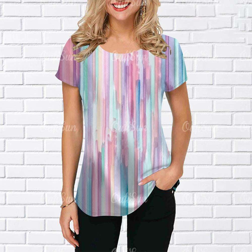 3D Fashion Gradient Streetwear T-Shirt