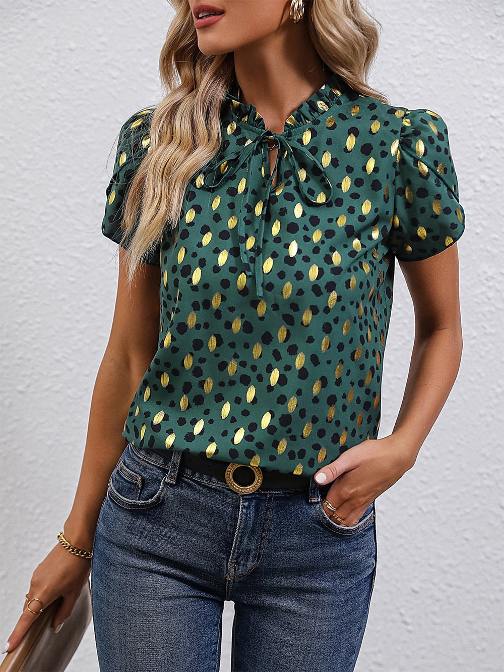 Short sleeve printed Blouse