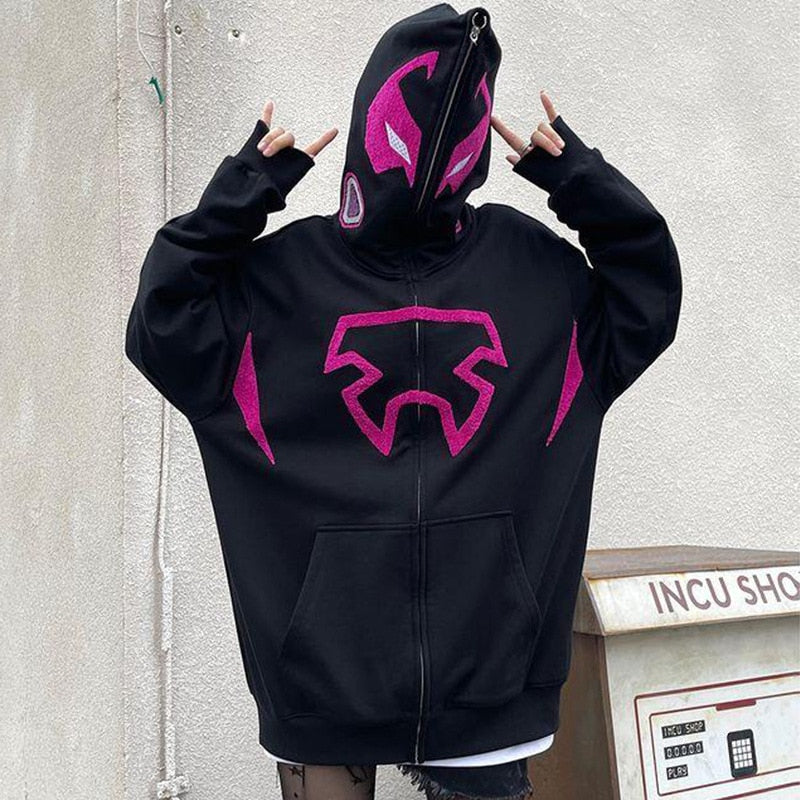 Women Retro Harajuku Hip Hop Jacket hoodie