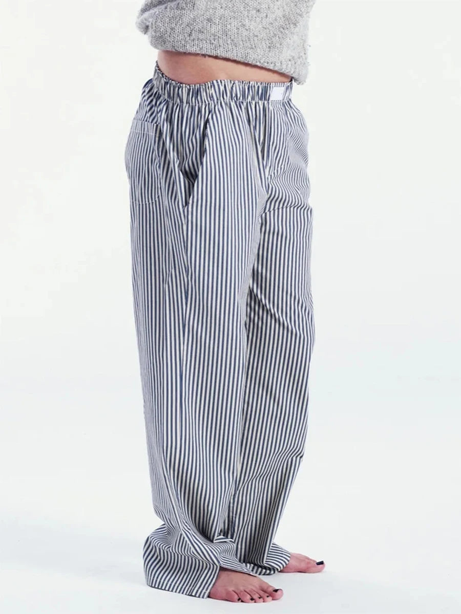 Striped Lounge Wide Leg unisex trousers