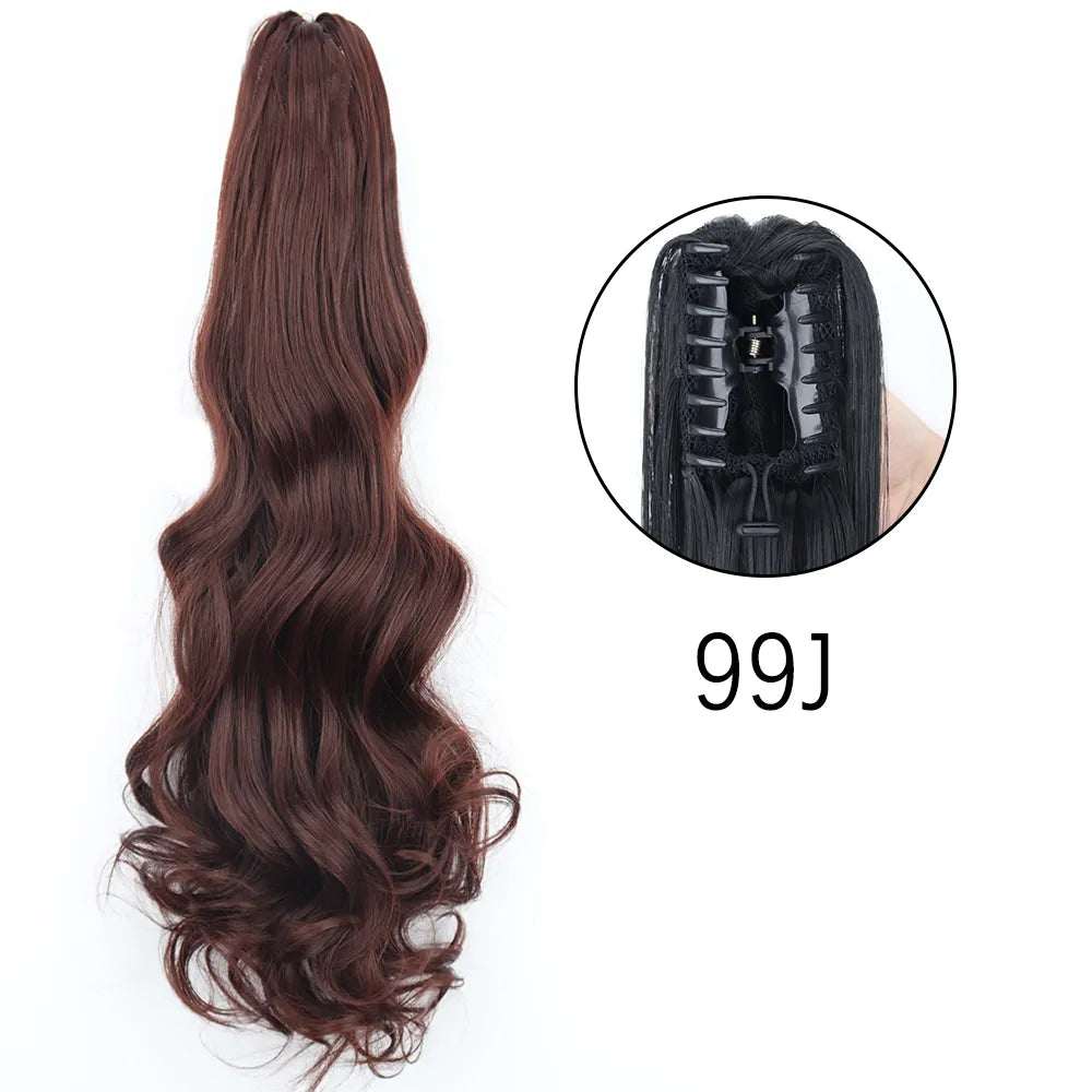 24Inch Heat Resistant Pony Tail Hair 99J 24inches-60cm