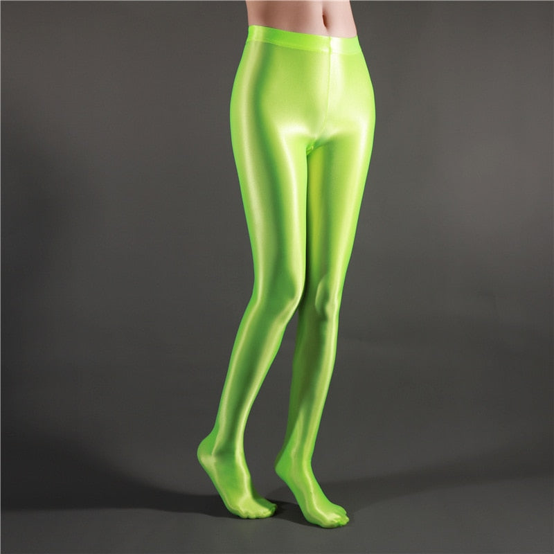 NEW Glossy Opaque Leggings green