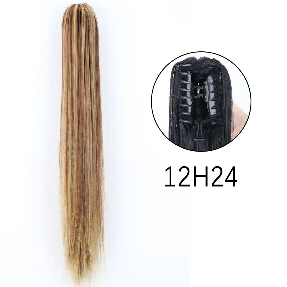 24Inch Heat Resistant Pony Tail Hair 12H24 24inches-60cm