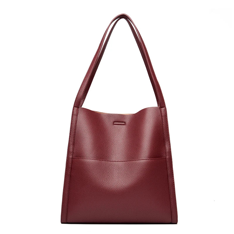 Classic PU Leather Tote bag Wine Red