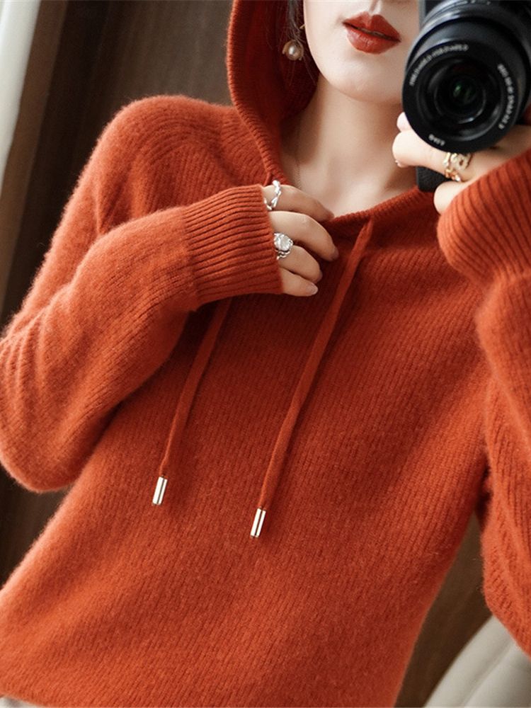 Hooded Knitted Jacket Cardigan