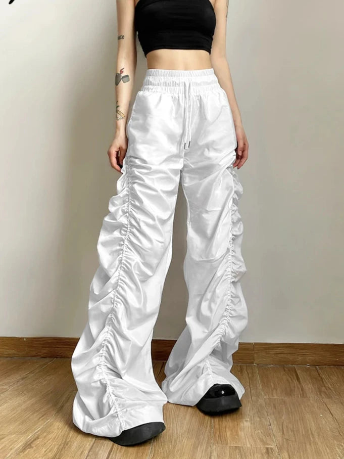 High Waist Wide Leg Lantern Trousers