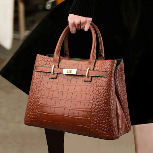 Classic PU Leather animal pattern handbag