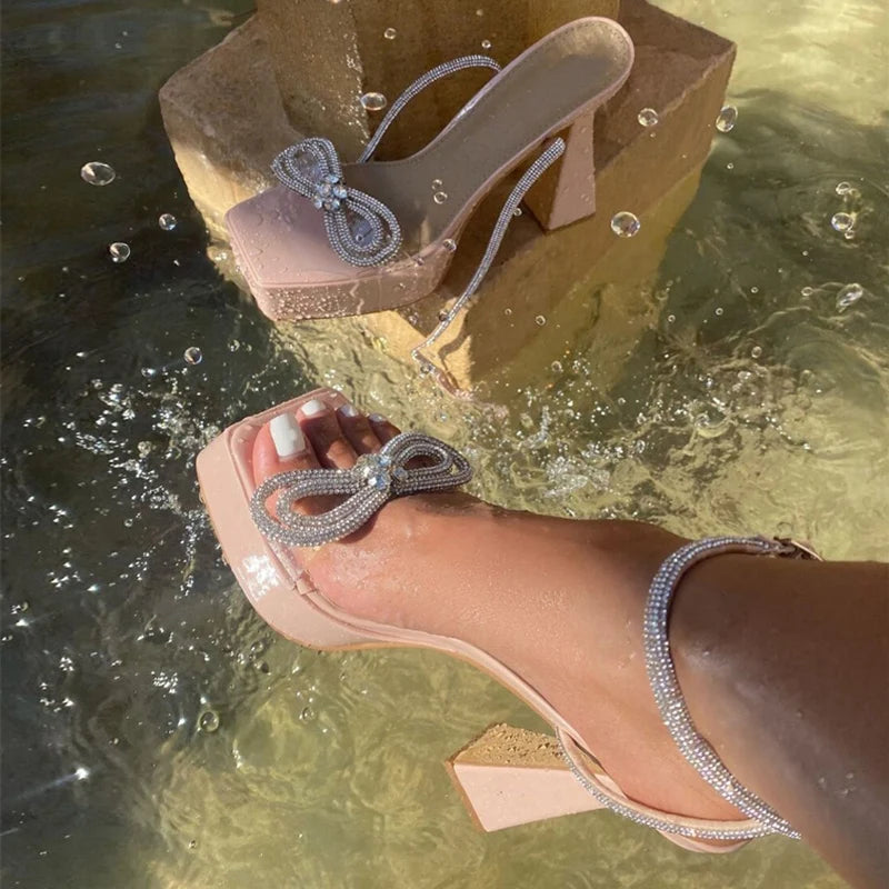 Summer Open Toe Platform Chunky Transparen Shoes