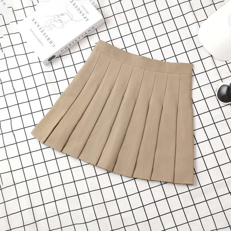 Mini Pleated Skirt Khaki