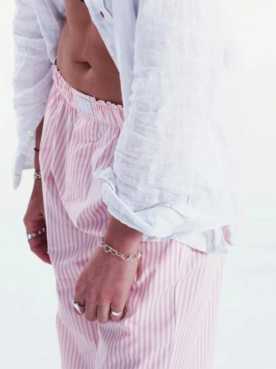 Striped Lounge Wide Leg unisex trousers