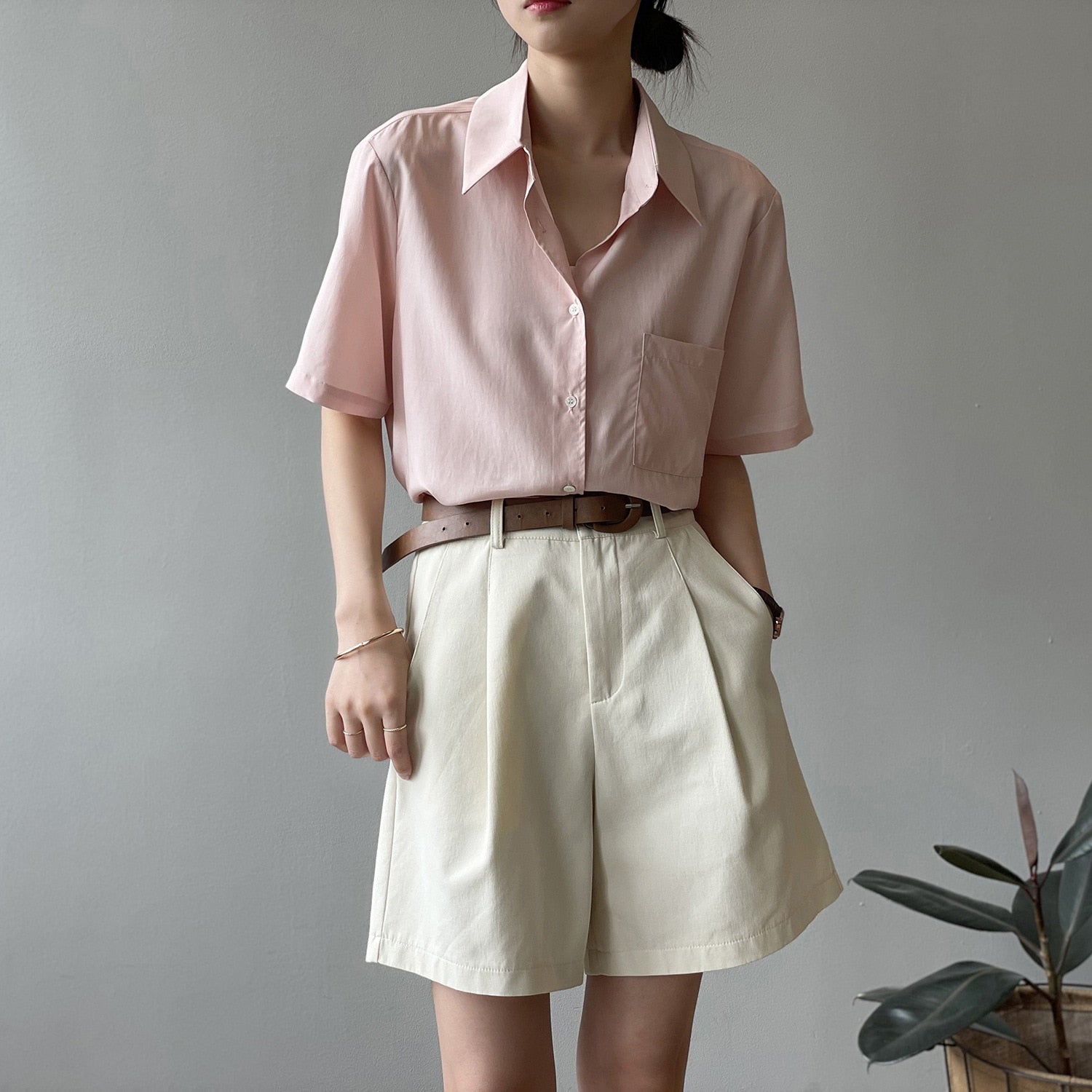 Women Office High Waist Suit Shorts