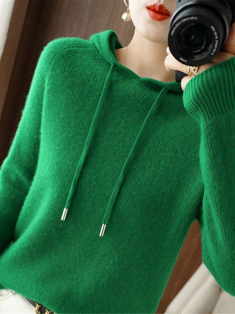 Hooded Knitted Jacket Cardigan