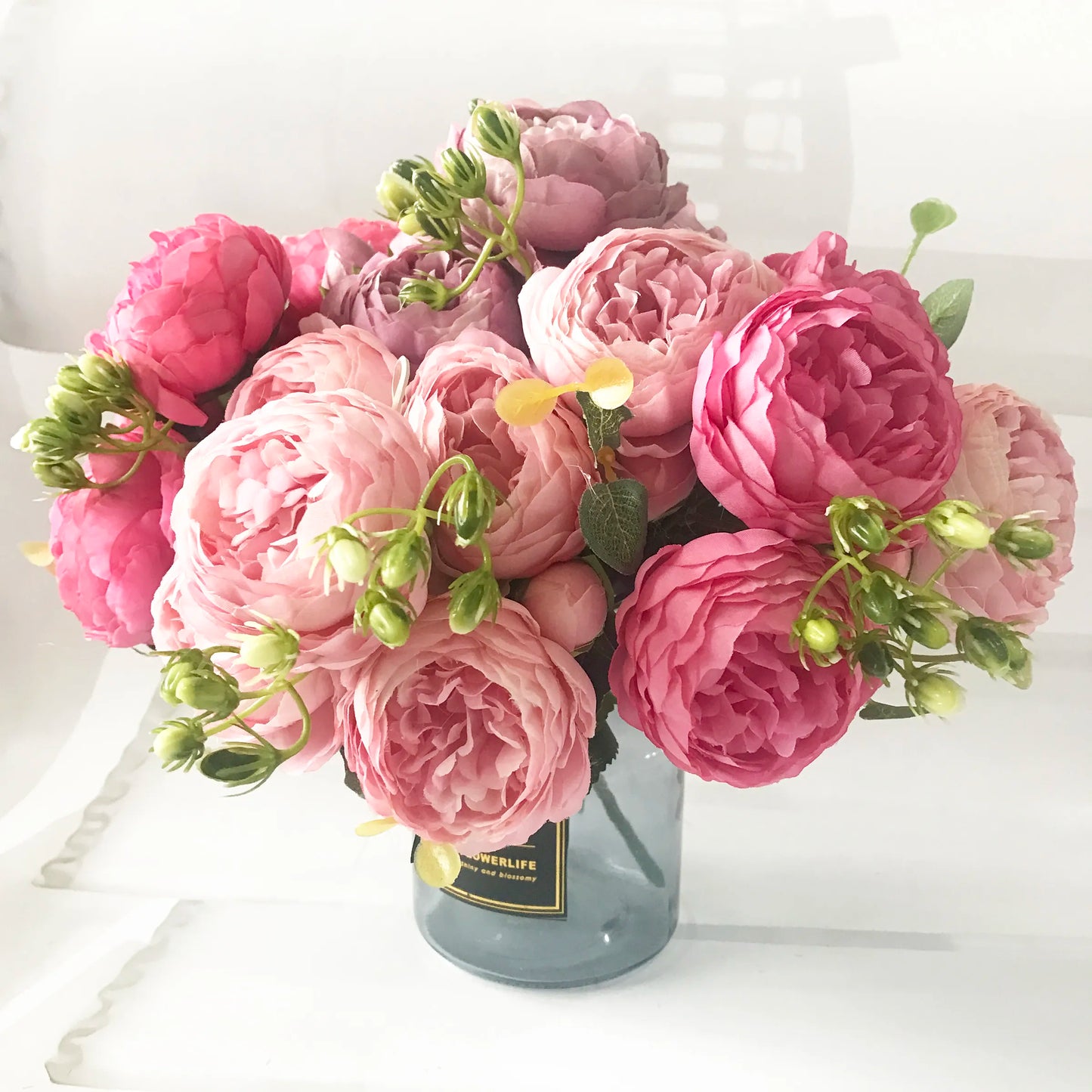 30cm Rose Pink Silk Peony Artificial Decorative Flowers