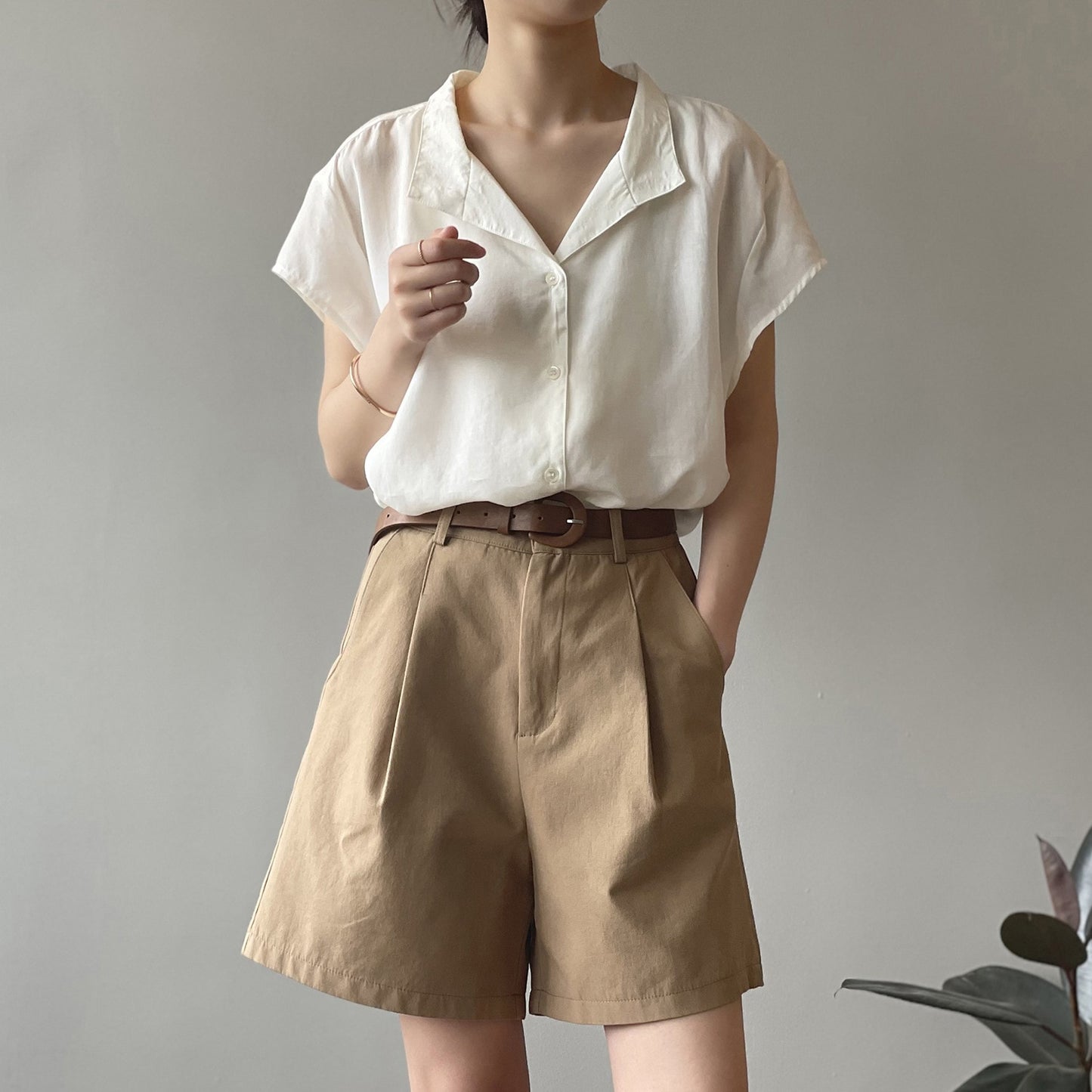 Women Office High Waist Suit Shorts