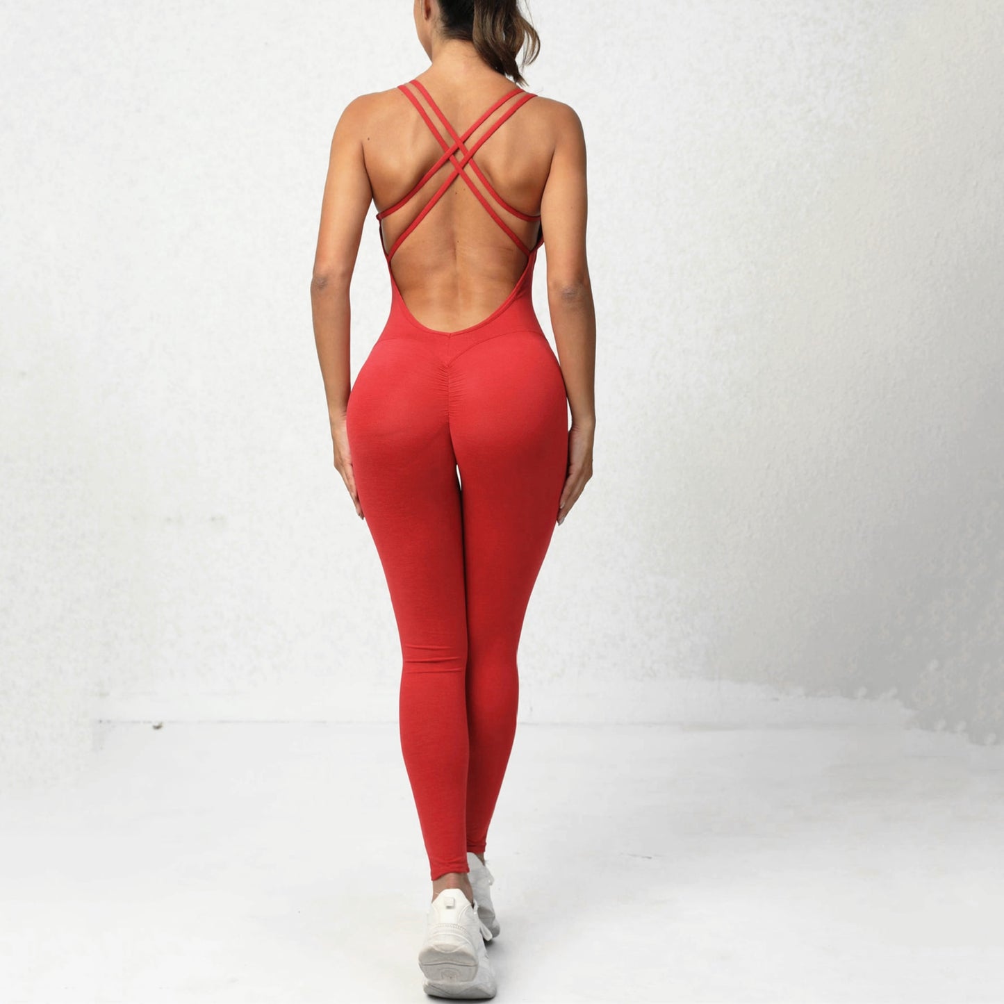 Women Lycra Fitness Gym One Piece Jumpsuit