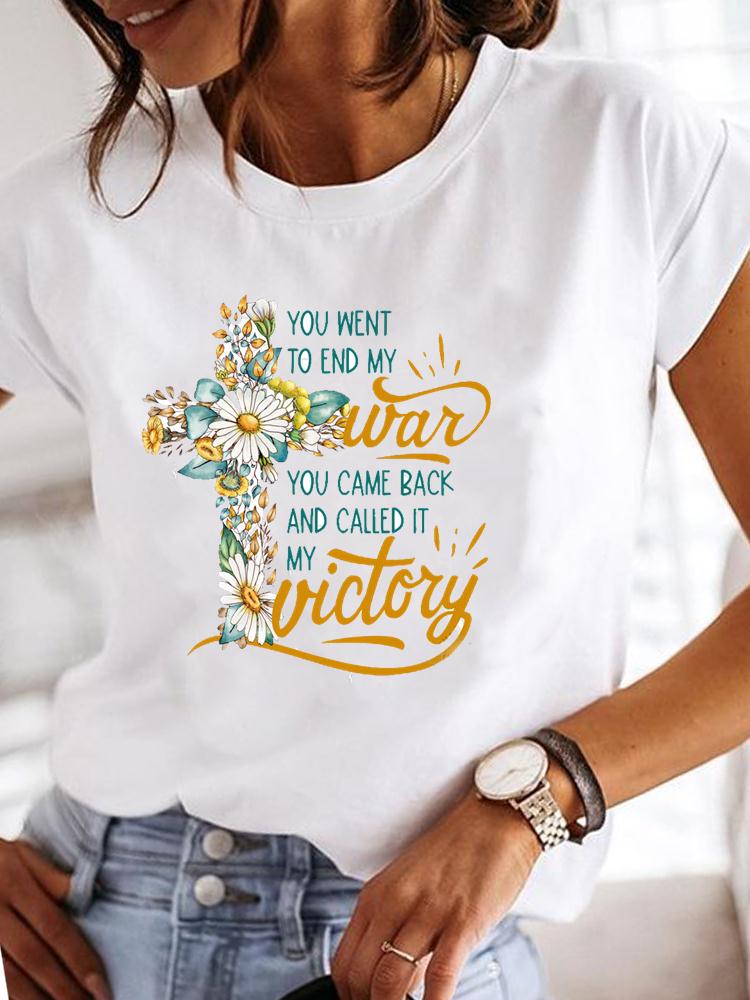 Ladies Summer Fashion Casual White T-shirts