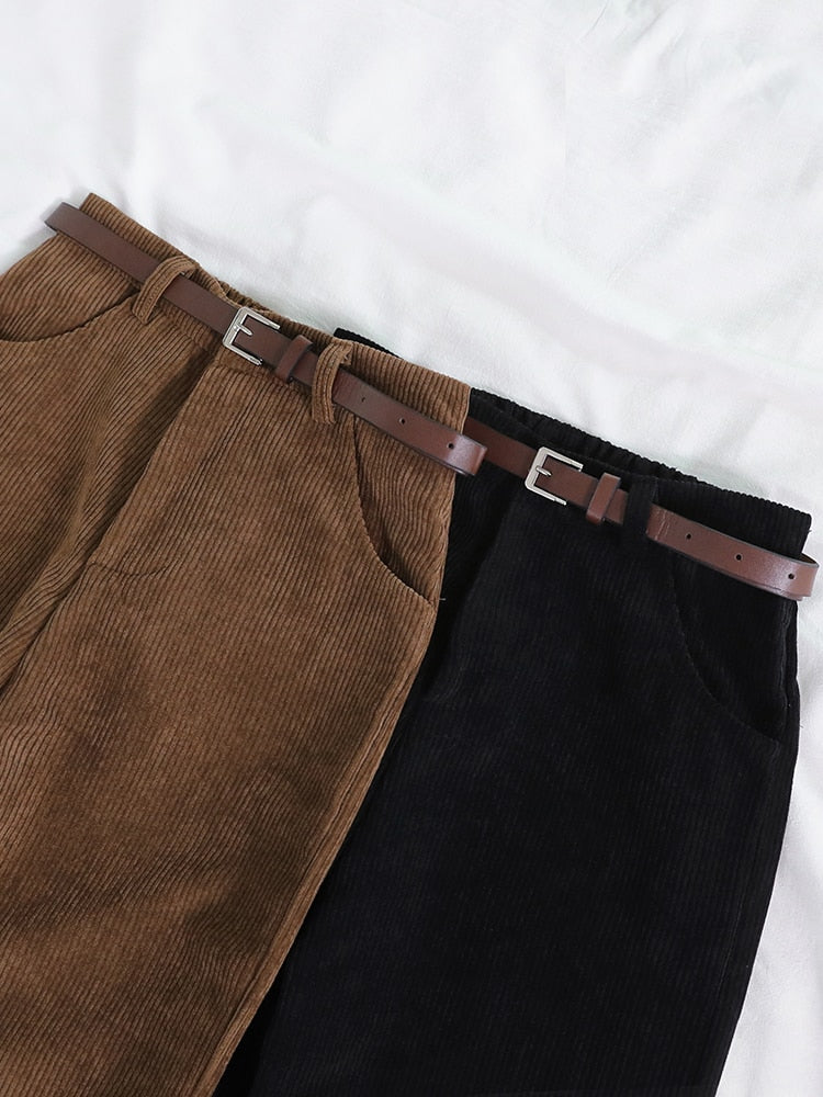 Women Spring Corduroy Pants