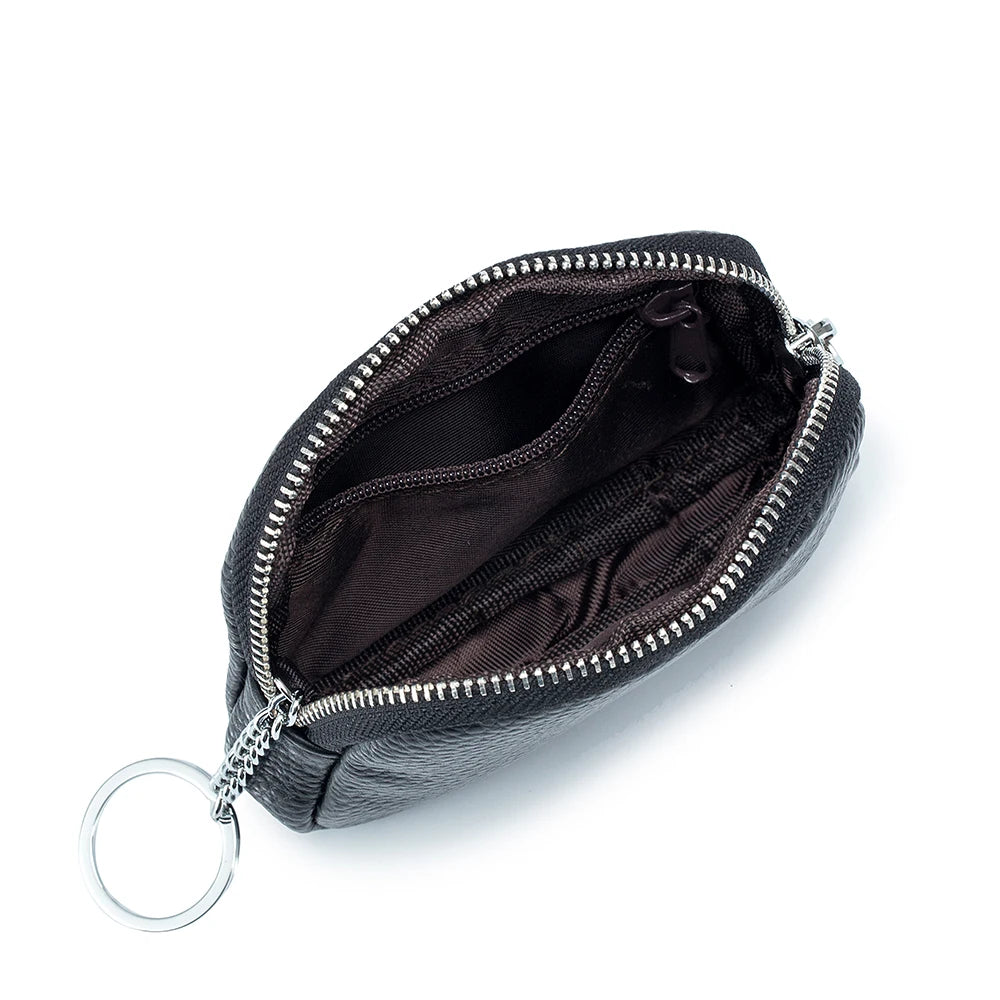 Genuine Leather Zipper Coin Purse