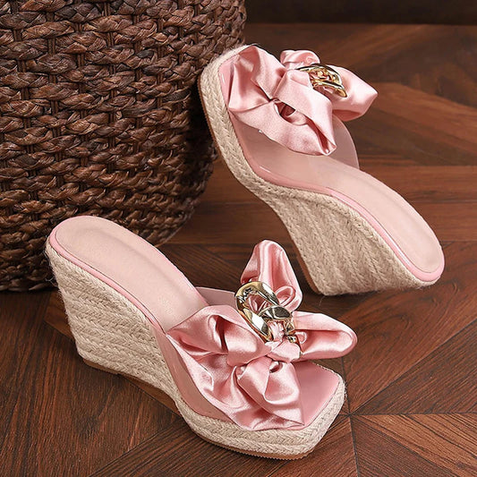 Summer Fashion Pink Butterfly-knot Designer Sandals