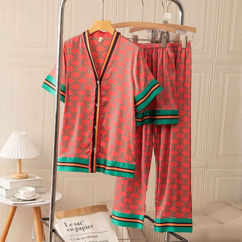 New Style Long Sleeved Women Pajamas Set 3 Pcs Set