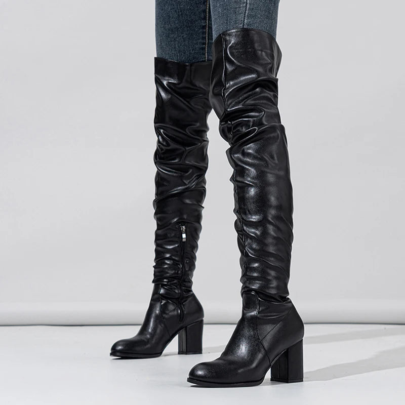 Women Over The Knee black Boots