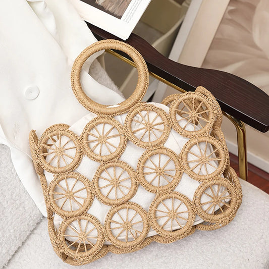 Fashion Rattan Hollow Straw Handbag