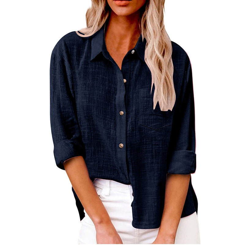 New Solid Casual Loose Shirts